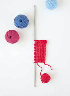 Crochet tunisien double extrémité en alu. 30 cm n° 6