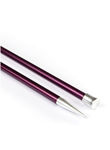 Straight needles, coloured metal, 6 mm - 40 cm, Knit Pro