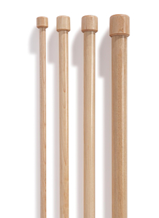 Straight needles, maple, 9 mm - 50 cm