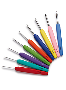 Multicolour crochet hooks aluminium (9-Pack), 2-2.5-3-3.5-4-4.5-5-5.5-6 mm - 13 cm, Knit Pro