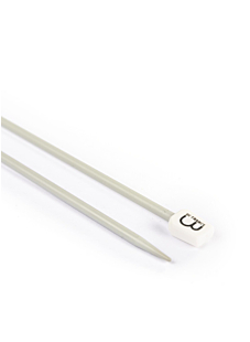 Straight needles, grey aluminium, 3.5 mm - 40 cm