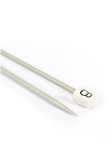Straight needles, grey aluminium, 4.5 mm - 40 cm