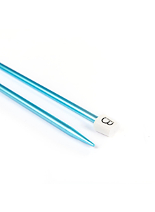 Straight needles, coloured aluminium, 6 mm - 40 cm