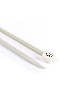 Straight needles, grey aluminium, 6 mm - 40 cm