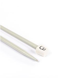 Straight needles, grey aluminium, 6.5 mm - 40 cm