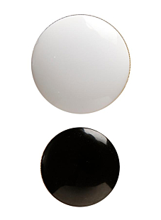 Pack of 8 black buttons Ø 20 mm