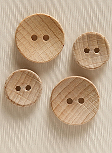 Pack of 6 beechwood buttons Ø 22 mm
