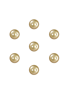 Pack of 7 rounded pearl buttons Ø 9mm jaune