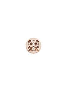 Lot de 6 boutons Panda en noix de coco ⌀ 18 mm