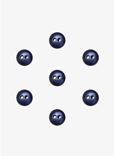Pack of 7 rounded pearl buttons Ø 9mm marine