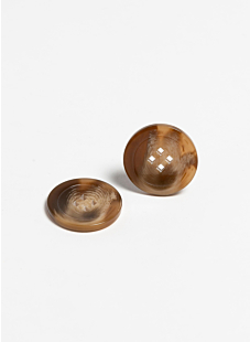Pack of 6 large bio-resin buttons Ø31 mm beige
