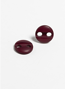 Pack of 6 buttons with large holes Ø27 mm prune