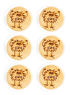 Lot de 6 boutons buis Ø 20 mm monstre
