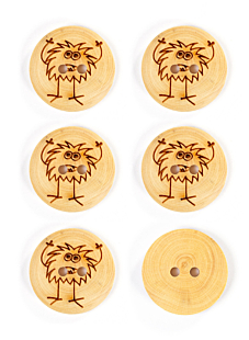 Lot de 6 boutons buis Ø 20 mm monstre