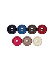 Pack of 6 buttons 4 holes Ø 25 mm Khaki