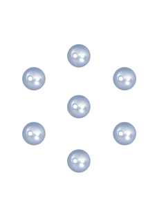 Pack of 7 rounded pearl buttons Ø 9mm