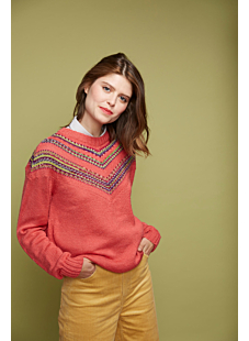 sweater with intarsia yoke