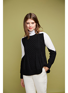 flared cabled sweater