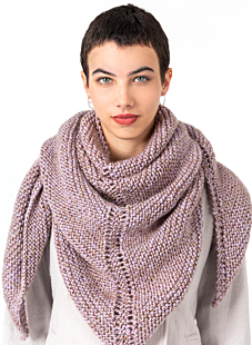 Triangle garter stitch shawl
