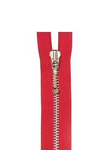 Red closed end zip 18 cm
