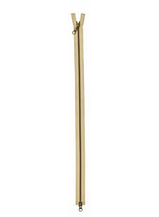 Beige open-end zip, 65 cm