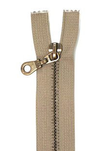Brown open end zip - 30 cm