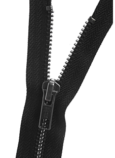 Black open end zip, 40 cm