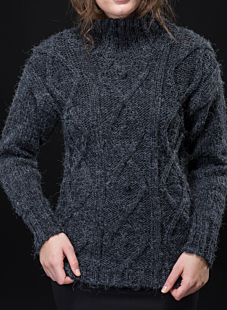 High Neck Cable Stitch Sweater