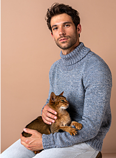 Raglan sweater with roll neck