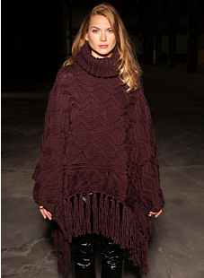 Roll neck poncho