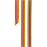Fancy orange striped satin ribbon, 10 mm x 2 m