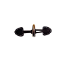 Pack of 2 brown mock velvet toggle and loop fastenings