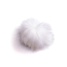 White pompom with press stud, Ø 15 cm