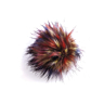 Multi-coloured pompom with press stud, Ø 15 cm