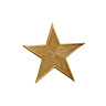 Pack of three 80 mm sew-on gold stars