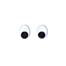 Pack of 6 eyes with oval moving pupils, size 20 mm