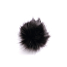 Black pompom with press stud, Ø 15 cm