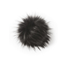 Dark grey pompom with press stud, Ø 15 cm