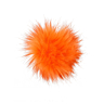 Orange Synthetic Fur Pompom with Press Stud - 15 cm Diameter