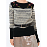 M0176 Embroidered Round-neck Sweater