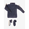 M1157 - M1158 Sweater in fisherman's rib and Slippers with folded hem