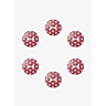 Pack of 6 polka dot buttons, Ø 14 mm Fushia