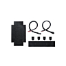 Black faux-leather small bag kit