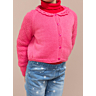 M0319 Short Cardigan with Crocheted Lacy Collar