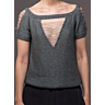 M0406 Lace-up Sleeve Sweater