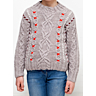 M0217 Sweater with Embroidered Cables