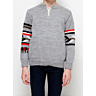 M0224 Zipper Round-neck Sweater