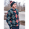 M0586-M0588 Round neck intarsia sweater and Pompom hat