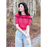 M0601 Short sleeve sweater with round collar