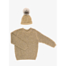 M1155 - M1156 Sweater with round collar and Hat with fur pompom